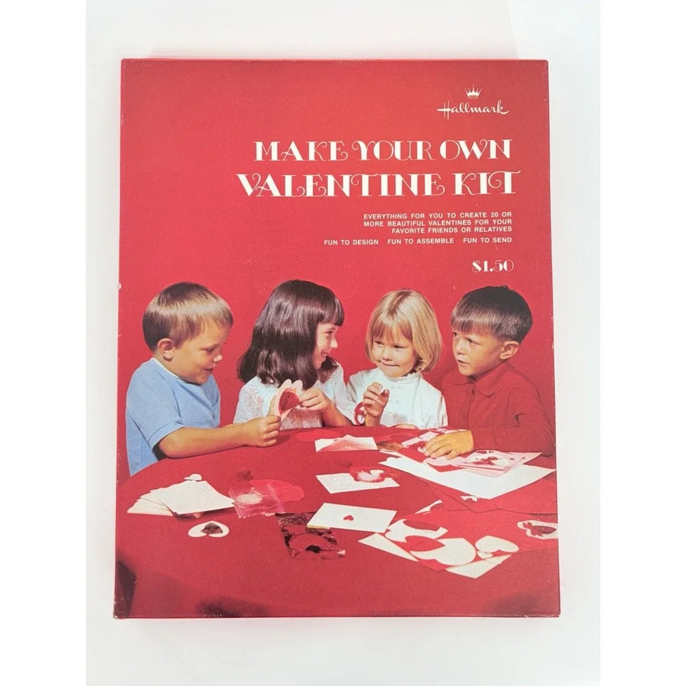 Vintage Hallmark Create Your Own Valentine Kit Incomplete Cards Hearts